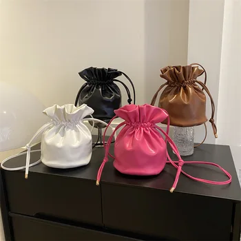 Jaunā stila mini kausu maisā vienkāršu viena-pleca soma padusē sieviešu tīrtoņa krāsu soma soma