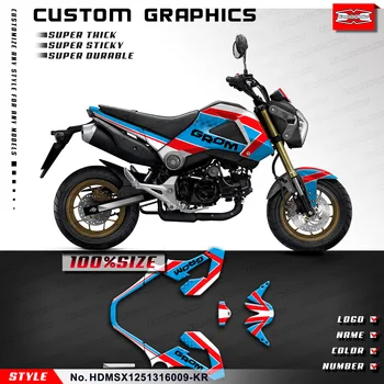 KUNGFU GRAFIKAS Custom Uzlīmes Dizains, Pilna Wrap Komplekts Līmes Honda Grom MSX 125 MSX125 2013 2014 2015 2016, Zils