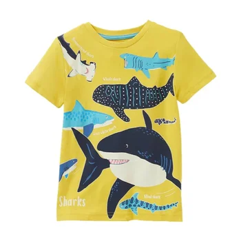 Mazie Bērni Jauns Modes Zēnu T-krekls Vasaras Fun Modeļi Dzīvnieku Kokvilnas Cēlonisku Apģērbs Jauki Topi Bērniem 2-7 Gadu Ropa De Niño