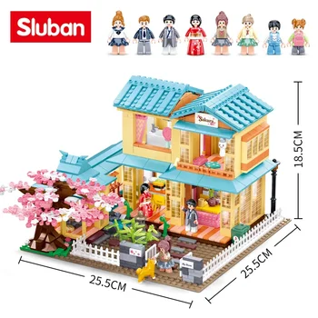 Sakura Sapņo Brīvdienu Māja Villa Apartament Casa Pils Celtniecības Bloki, Ķieģeļi Būvniecības Rotaļlietas Meitenēm Bērniem