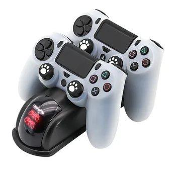 Dual PS4 Kontrolieris Turētājs Fast Charger Displejs Stāvēt Doks Sony Playstation 4 Slim Pro Dualshock Gamepad Uzlādes Stacija