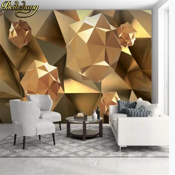 beibehang Pasūtījuma papel de parede 3d sienas dzīvojamā istabā, ēdamistabas TELEVIZORA fona tapetes Zelta sfērā abstraktu telpu sienas grāmata