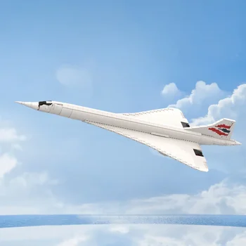 Gobricks KM Concorde Virsskaņas pasažieru lidmašīna Celtniecības bloki, francijas Kosmosa Virsskaņas lidmašīnas Ķieģeļi Rotaļlietas Bērniem zēns Dāvanu