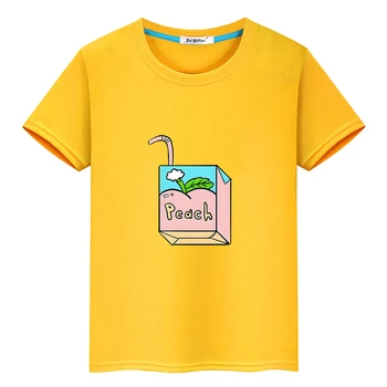 Japāņu Persiku Sula Gudrs T-krekls Karikatūra Kawaii Grafikas Drukāšanai Tee-krekls, 100% Kokvilna, Augsta Kvalitāte Tshirt Zēni/Meitenes Tees Bērniem