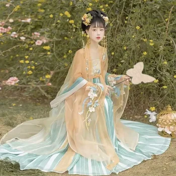 Hanfu Kleita Sievietēm Ķīniešu Tradicionālās Cosplay Kostīmu Seno Izšuvumu Hanfu 2023 Vasaras Kleita Halloween Princese Cos Kostīms