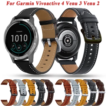 Vivoactive 4 Skatīties Siksnu Garmin Venu 2 3 Watchband Sporta Ādas 22mm Aproce Priekštecis 745 255 965 265 Rokas Smartwatch