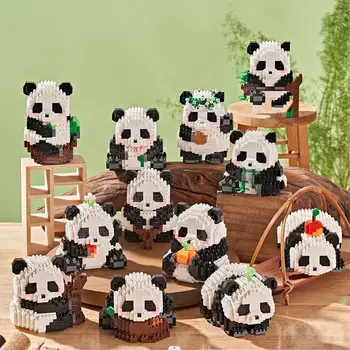 Panda Celtniecības Bloki DIY Mikro Bloki, Dzīvnieku Rotaļlietas, Dimanta Ķieģeļi Rotaļlietas Mazulis
