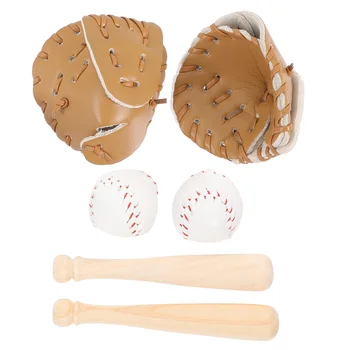 Beisbola Uzstādīt Sporta Bat Mini Māju Miniatūras Cimdu Miniatūras Jersey Meksika Tiny Sikspārņi Koka Komanda Puses Labā, Mēbeles, Spēles