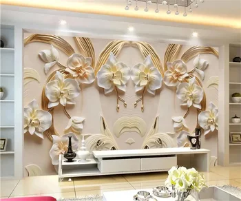 Custom tapetes butterfly orhideju glābšanas fona sienas Ziemeļvalstu mūsdienu modes dekoratīvās glezniecības, 3D tapetes