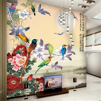 beibehang instrumenti lielu sienas tapetes fona putns putns M050 dzīvojamā istaba guļamistaba den restorāns Pasūtījuma Lielums papel de parede