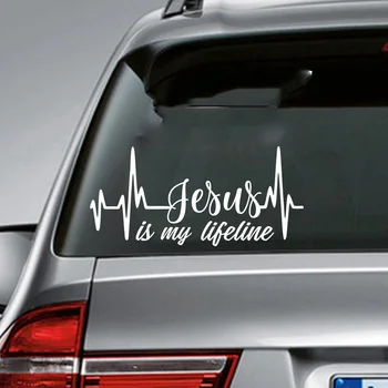 Jēzus Ir Mans Dzīvības Reliģisko Auto Uzlīme Decal Winshield Logu Bufera Pārsega Auto Transportlīdzekļa Vinila Dekori