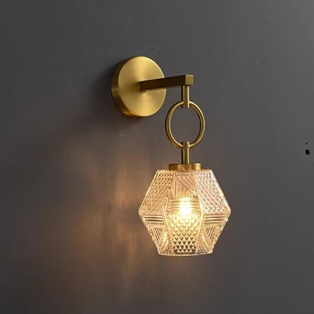 Mūsdienu Stikla Sienas Lampas Blakus Guļamistaba Vannas istabas Spogulis Gaismas Amerikāņu Stilā LED Sienas Brā Vintage Edison Apgaismojums, Apgaismes iekārtas
