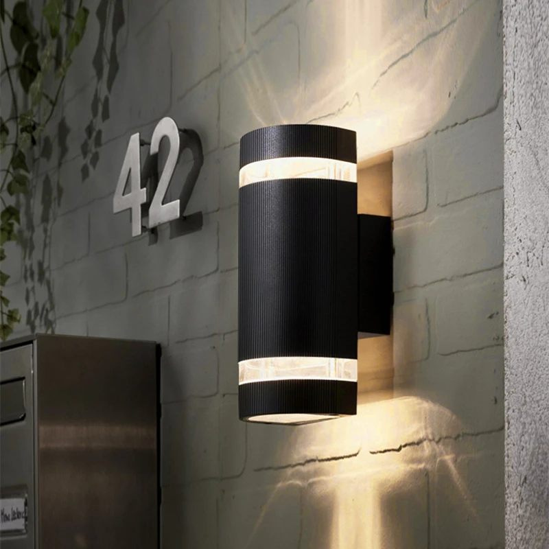 Āra Puslokā LED Sienas Lampa GU10 Alumīnija/PVC Ūdensnecaurlaidīga uz Augšu, uz Leju, Dārza Lievenis Gaismas Balkons Sconce Dekori Apgaismes Armatūra . ' - ' . 1
