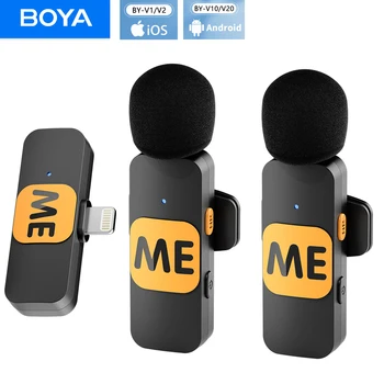 BOYA AR-V Profesionālās Bezvadu Lavalier Mikrofons iPhone iPad, Android Live Broadcast Spēļu Ierakstīšanas Interviju Vlog