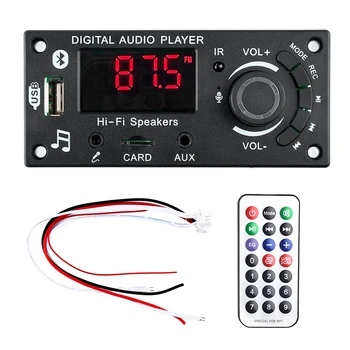DC5V-25V Bluetooth 5.0 LCD MP3 WMA WAV Dekoderi Valdes Brīvroku sistēmas Auto Audio Mikrofons Ierakstīšanas USB TF FM Mp3 Mūzikas Atskaņotājs, Skaļrunis