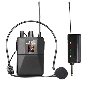 UHF Bezvadu Austiņas un Mikrofonu ar Raidītāju, Uztvērēju LED Ciparu Displejs Bodypack Raidītāju Mācību Live Performance