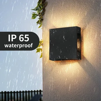2GAB IP65 Waterproof Āra Led Sienas Apgaismojums Četrām Pusēm LED Kuba Sienas Lampas Virsmas Montēta Cube Dārzu, Veranda Apdares Gaismas