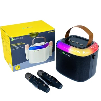 RGB (Krāsainas Gaismas, Karaoke Ierīces Portatīvo Bezvadu Bluetooth Skaļrunis ar Bezvadu Mikrofons, kas Ideāli piemēroti Mājas Puse Bērnu USB