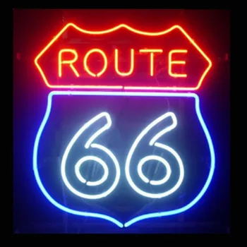 Route 66 Pasūtījuma Lampas Roku darbs Nekustamo Stikla Caurule, Bārs KTV Firmas Veikals Veikals Virzienā Reklāmas Neona Zīme, gaišā Telpā, Sienas Dekori 17
