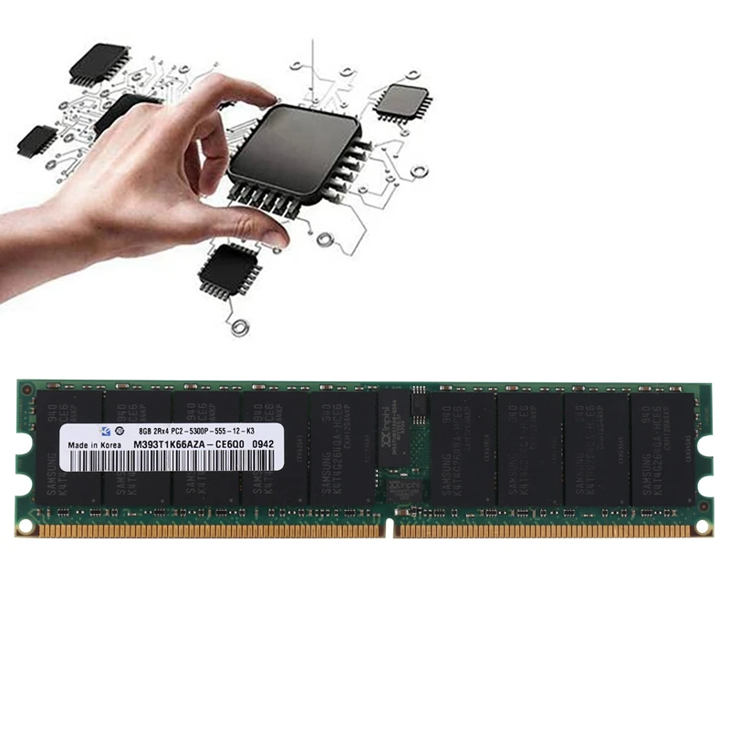 2X DDR2 8GB 667Mhz RECC RAM+Dzesēšanas Veste PC2 5300P 2RX4 REG ECC Server Memory, RAM Darbstacijām . ' - ' . 2