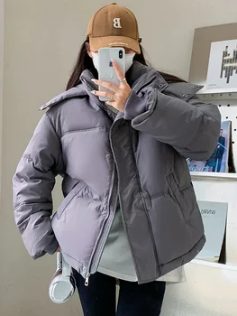 2023 Jaunā Akadēmija stila jaka korejiešu versija kapuci maize jaka uz leju kokvilnas jaka kokvilnas sieviešu apģērbs izskatās garāki, Z550