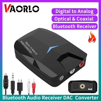 Bluetooth 5.0 Audio Uztvērēju APK Digitālā uz Analogo Pārveidotāju 3,5 mm AUX RCA Stereo, Optiskā, Koaksiālā Bezvadu Adapteri, Lai Auto/TV/PC