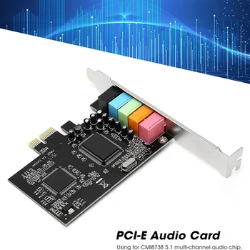 PCI-E 5.1 Skaņas Kartes Datoru PCIE 5.1 Kanālu 3D Audio 6 Kanāli 3D Spēles, Mūziku Digitālā Skaņas Karte PCI Express 5.1 CH 24 biti