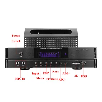 Bezmaksas Piegāde DJ-200 HIFI BT 4.0 2.1 Caurules Jaudas Pastiprinātāju Audio 200W USB SD Pastiprinātājs Mikrofons Subwoofer AMP Mājas Caurule