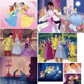 5D Diy Disney Dimanta Glezna, Karikatūra Princese Pelnrušķīte Klasiskās Dejas Grupa Skatuves Cross Stitch Komplekti Mājas Dekoru Bērna Dāvanu