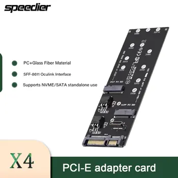 2-in-1 SATA M. 2 SSD diskus Ar Sata, NVMe M. 2 Ngff, Lai SFF-8611 Oculink Adapteris Karte PCIe X4 High Speed Transmission