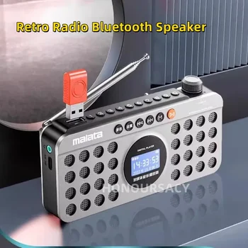 Portatīvo FM Radio, 70-108Mhz Radio Uztvērējs Mini Wireles, Bluetooth Skaļrunis, Diktofons ar Displejs Uzlādējams Akumulators TF USB Spēlēt