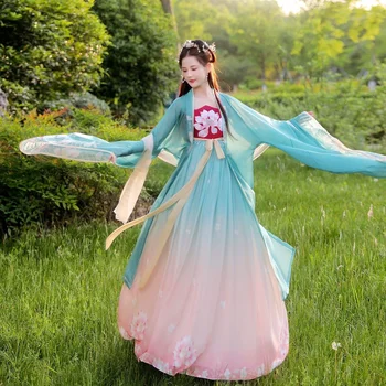 Han Kostīmu Tang Kezi Svārki Uzvalks, Sievietēm, ir Viens Gabals, Antikvariāts Kleitu Pavasarim un Vasarai Super Pasaku un Elegants Chinoiserie Stilā