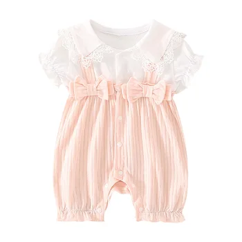 New Baby Romper Vasaras Kokvilnas Cute Karikatūra tauriņu Baby Girl Apģērbu, Augstas Kvalitātes Auduma Toddler Apģērbu Jaundzimušajam, Jumpsuit 3M-36M