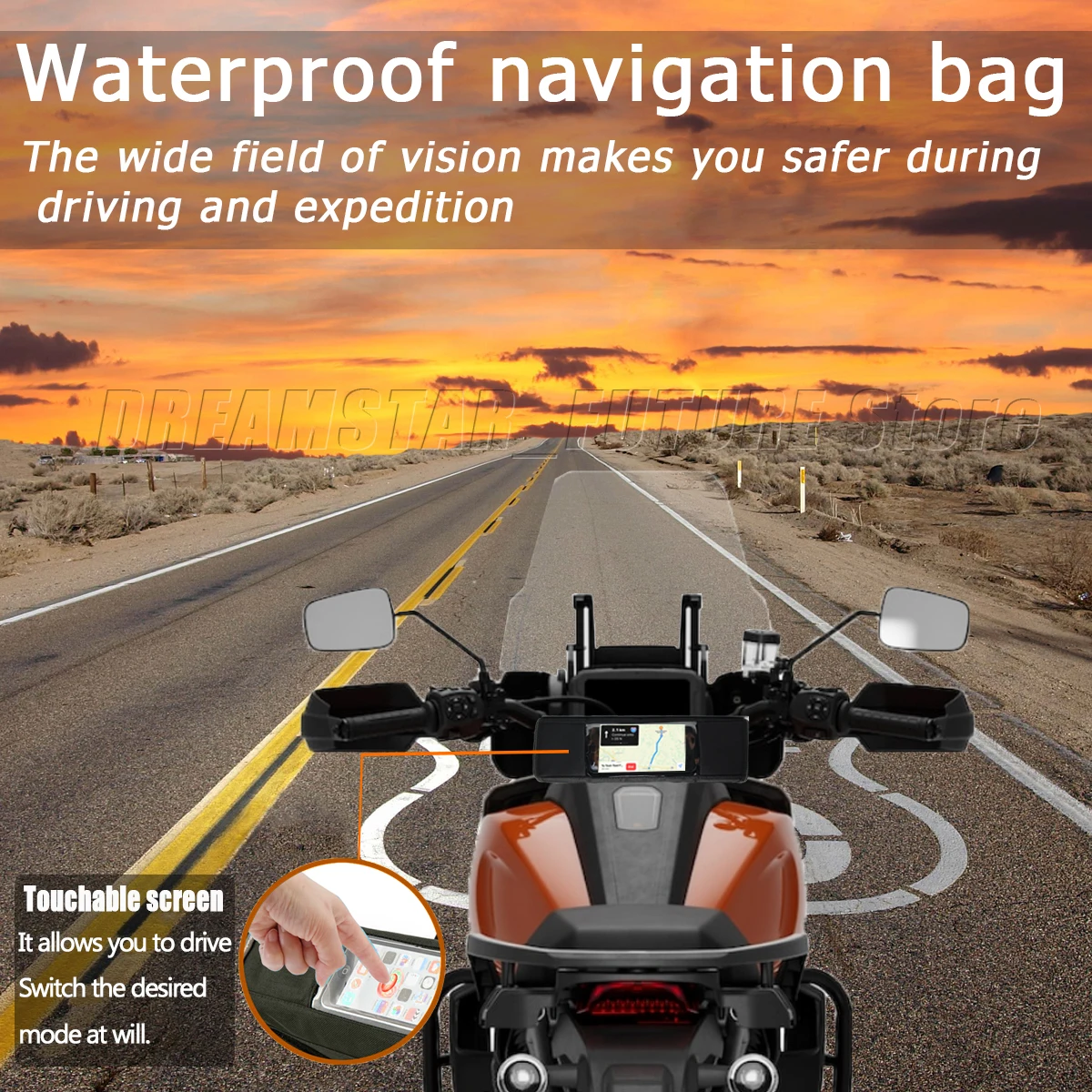 PAR Vespa Motociklu 2023 jaunu Ūdensizturīgs motocikla stūres ceļojumu navigācijas soma . ' - ' . 3