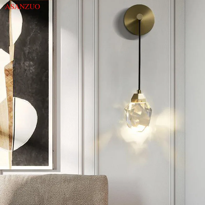 Visi vara luksusa kristāla sienas lampas modernās viesistabas fona sienas sconce Mājas apdare gultas karājas līnijas LED sienas ligh . ' - ' . 3