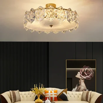 Jaunā Dzīvojamā Istaba Lampa, Vienkārša Un Moderna Kārta LED Kristāla Griestu Lampas Gaismas Luksusa Ēdamistaba Dekoratīvās Led Griestu lampas