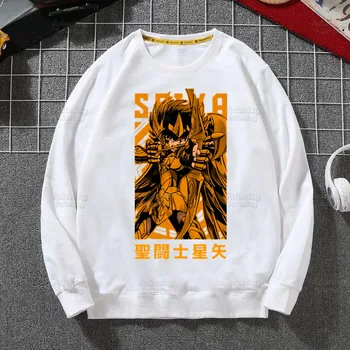Bruņinieku Zodiaka Vīriešiem Hip Hop sporta Krekls pelēkā vārna Streetwear Saint Seiya Pulovers Seya Anime pelēkā vārna Ziemas Rudens pelēkā vārna