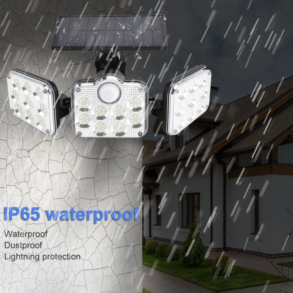 1/2/3PCS Saules Gaismas, Āra 500w IP65 Waterproof Saules Sienas lampas Āra 3 Režīmi Saules Kustības Sensors Drošības Gaismas . ' - ' . 4