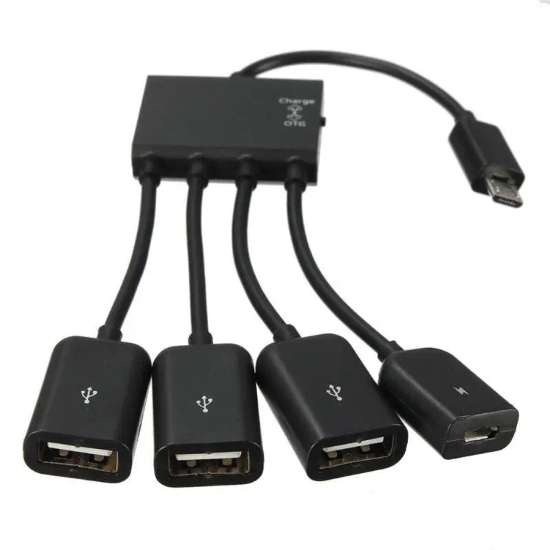 1~5GAB Micro USB OTG Hub Strāvas Adaptera Kabelis USB 2.0 Male USB Micro Sieviešu Adapteri USB centrs . ' - ' . 4