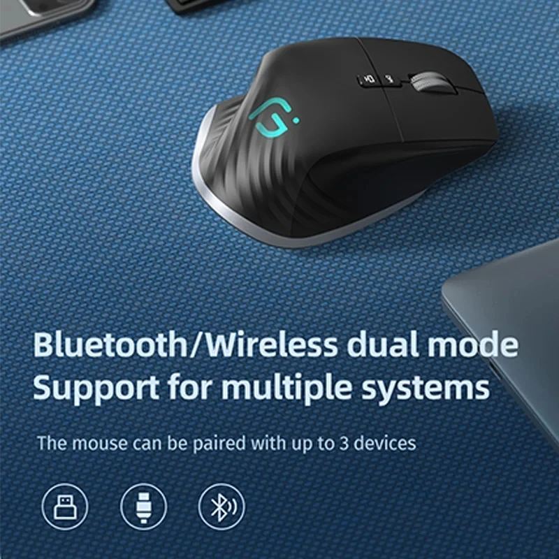 2.4 G Bluetooth Bezvadu Pele, 4000DPI Uzlādējams Klusums Spēļu Ergonomisks Peles Mause PC Klēpjdatora Taustiņu 9 RGB Pelēm . ' - ' . 4