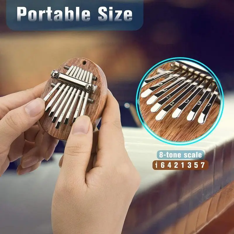 8 Taustiņi Mini Kalimba Īkšķi Klavieres Portatīvo Izsmalcinātu Muzikālo Iesācējs Mbira Arfa Instrumenta Viegli mācīties Bērniem Dāvanu Pirkstu Reklāmu D4u2 . ' - ' . 4