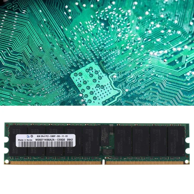 2X DDR2 8GB 667Mhz RECC RAM+Dzesēšanas Veste PC2 5300P 2RX4 REG ECC Server Memory, RAM Darbstacijām . ' - ' . 5