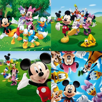 Pilnu Kvadrātveida, Apaļas 5D Dimanta Krāsošana Disney Cartoon Mickey Mouse Anime Dimanta Izšuvumi Krustdūrienā Komplekti Mājas Dekoru