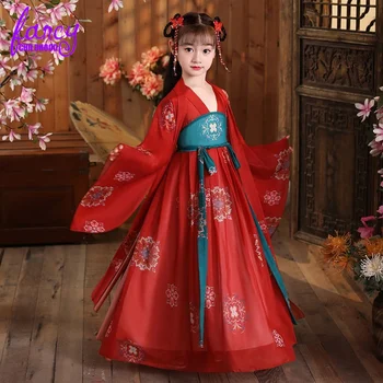 Seno Bērniem, Tradicionālā Ķīniešu Kleitas Apģērbs Meitenes Kostīms Tautas Dejas, Hanfu Kleitu Bērniem