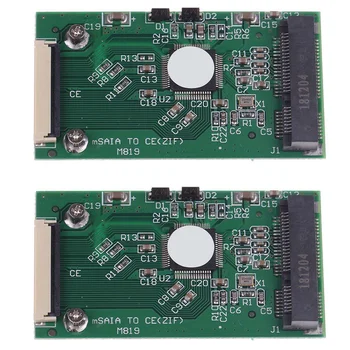 2X Mini Msata Pci-E 1.8 Collu Ssd diskus, 40 Pin Zif Ce Kabeļa Adapteris Converter Karte