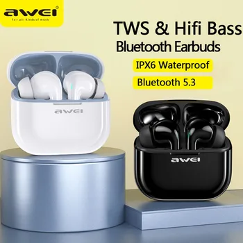 Awei T1pro TWS Earbuds Bezvadu Bluetooth Austiņas 5.3 Ar Mic IPX6 Ūdensizturīgs Bluetooth Austiņas in-Ear Sporta Austiņas Spēlētājs