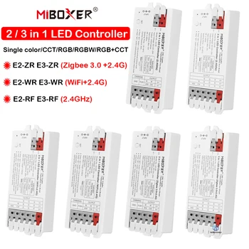 Miboxer 2 3 1 LED Kontrolieris WiFi Zigbee 3.0+2.4 G Viena krāsa/Dual white/RGB/RGBW/RGB+PKT LED Strip Gaismas Indikators Reostats 12A/Ch