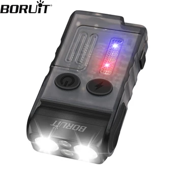 BORUiT V20 EDC Keychain Lukturīti Portatīvie Mini lāpveida-C Uzlādējams Darba Gaisma Ar Magnēta Klipsi Avārijas Kabatas Laternu