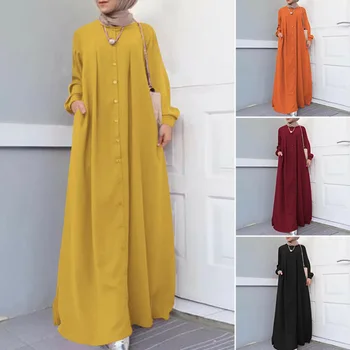 Musulmaņu Sieviešu Apģērba Abaya Ilgi Svārki Plus Lieluma Sievietēm ir Rudens Zaudēt Temperaments Braukā Ilgi Drēbes Kleita