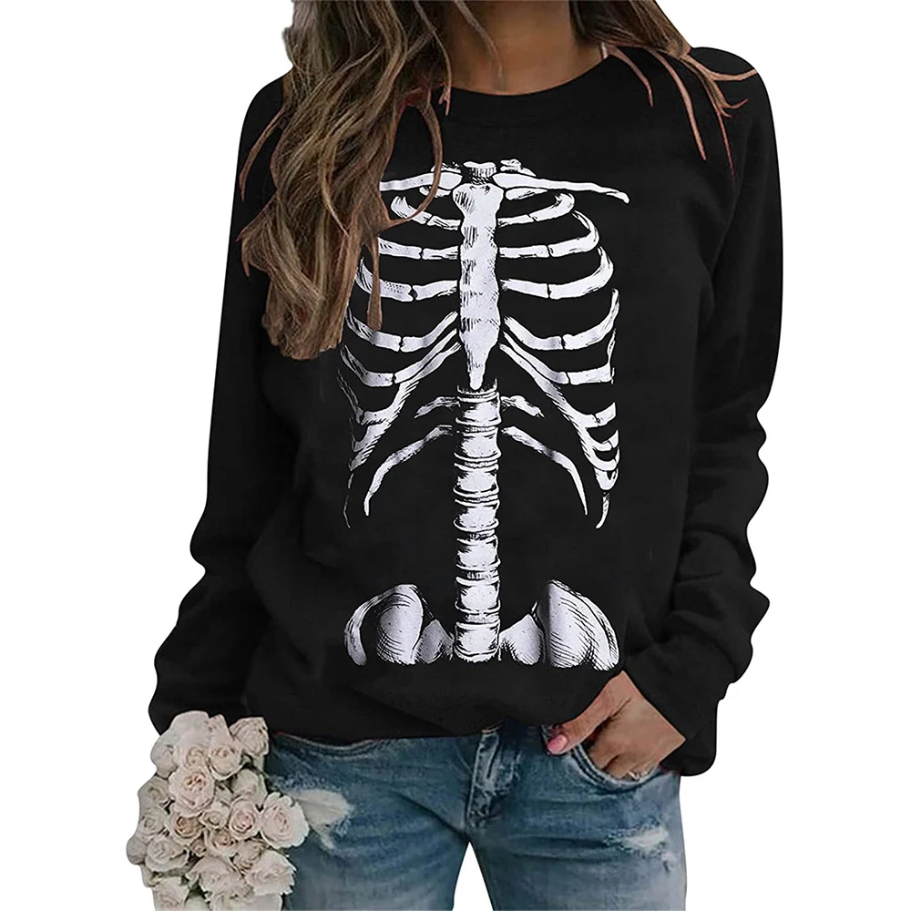 Halovīni Kostīmi Skelets Sirds Krekli 3D Drukas Sieviešu Lielgabarīta Hoodies Streetwear Puloveri Y2k pelēkā vārna Sieviete Apģērbi . ' - ' . 4